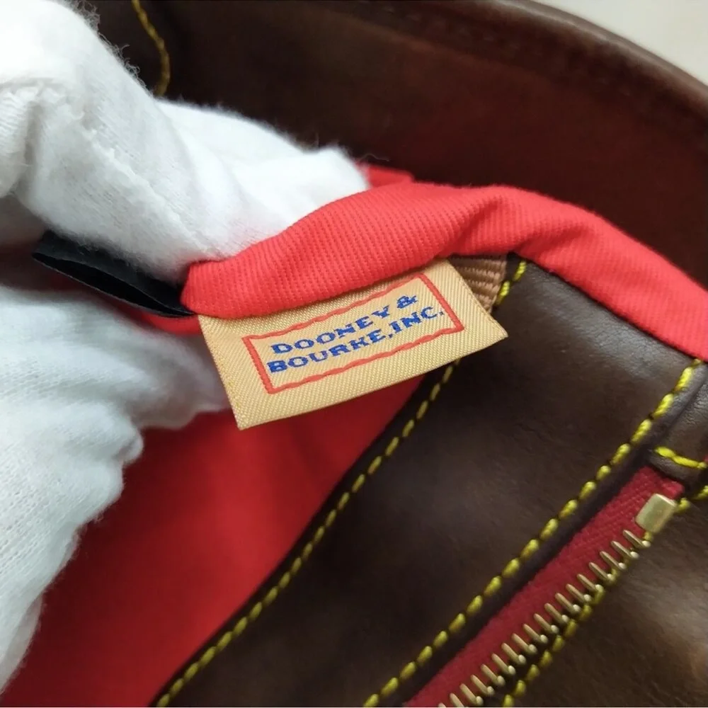 Dooney & Bourke Chocolate Tessuta Excellent Condition Woven Leather Tote - Picture 12 of 13